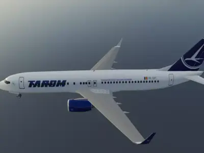 Tarom Boeing 737-800 low poly 3D Model with cockpit Low-poly 3D model