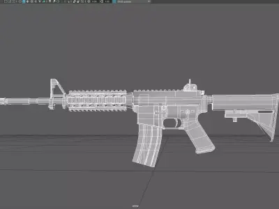 Low Poly M4A1 Rifle Stylized Assault Weapon 3D Model Low-poly 3D model