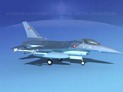 Gen Dyn F-16A Falcon RDAF 3D model