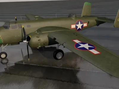 North American B-25D-1 Mitchell Strafer 3D model