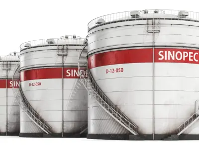 Detailed Oil Storage Cylindrical 3D model