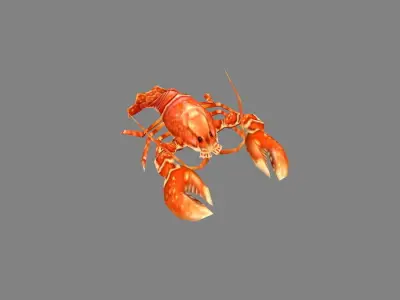 Cartoon Lobster - Sea Shrimp - Crab Low-poly 3D model