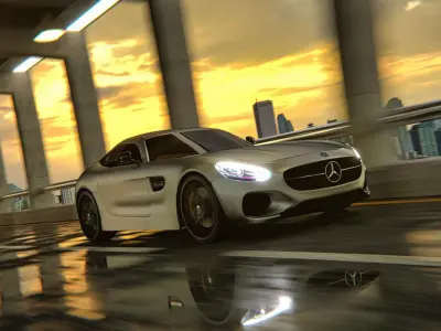 Car Animation Scenery Free 3D model