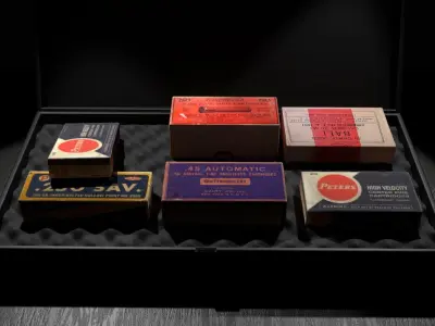 Ammo boxes Pro - Briefcase Low-poly 3D model