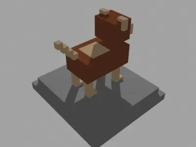 VOXEL DOG - MODEL 6 Low-poly 3D model