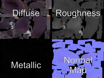 Iridescent Beetle D Model Pack with High Detail Low-poly 3D model