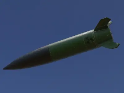 Missile 3D model flying in sky Low-poly 3D model