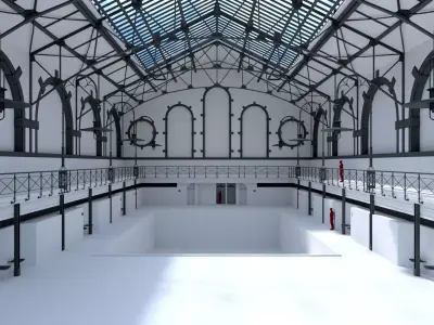 Swimming Pool Charlottenburg Low-poly 3D model