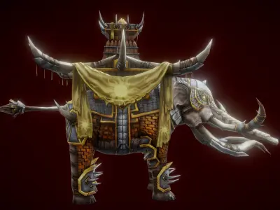 war elephant  Low-poly 3D model