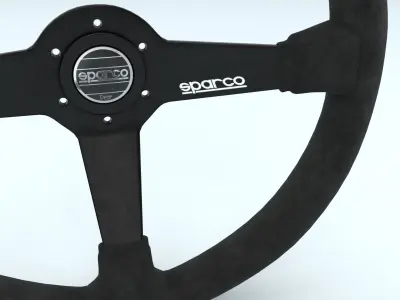 Steering Wheel Sparco R368 Black 3D model