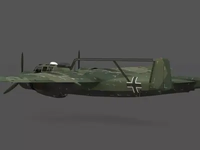 Dornier Do 217 E-4 German WWII Bomber 3D Model  Low-poly 3D model