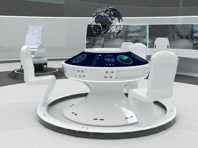 SCI FI FUTURISTIC COMMAND CENTER 3D Low-poly 3D model