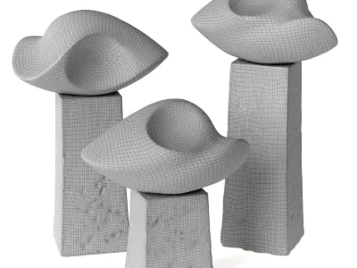 Oval abstract figure Low-poly 3D model