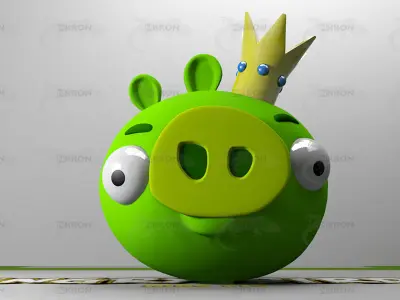 King Pig - Angry Birds 3D Model Low-poly 3D model