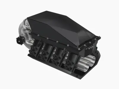 Godzilla custom intake manifold Low-poly 3D model