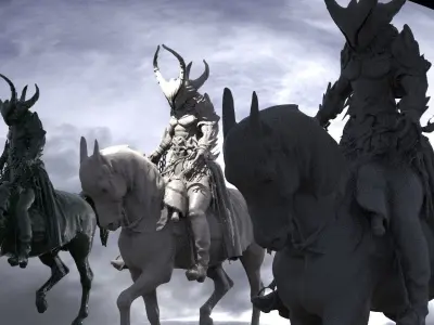 warrior on Horseback 3D model