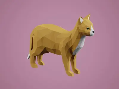 Stylized Cat Free low-poly 3D model