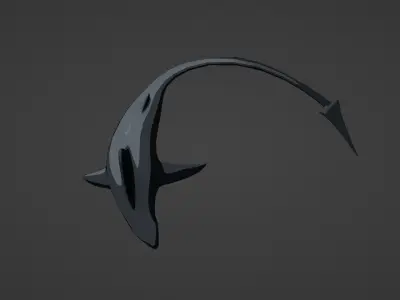 SHARK WITH LONG TAIL Low-poly 3D model
