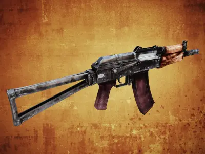 AKS-74U Assault Rifle Low-poly 3D model