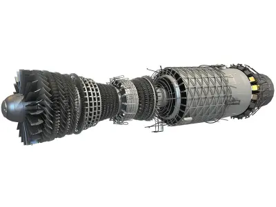 Pratt Whitney F100 Turbofan Engine 3D model