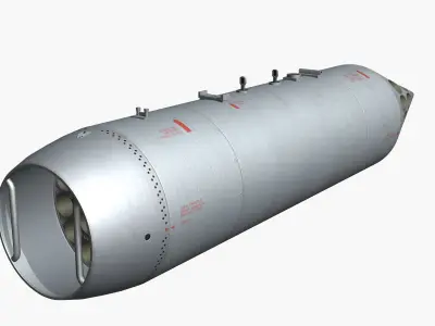 B8V1 Soviet 80mm Rocket Pod PBR Game Model Low-poly 3D model