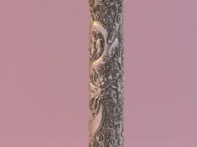Dragon Pillar Panlong ancient stone pillar stone Columns 3D model
