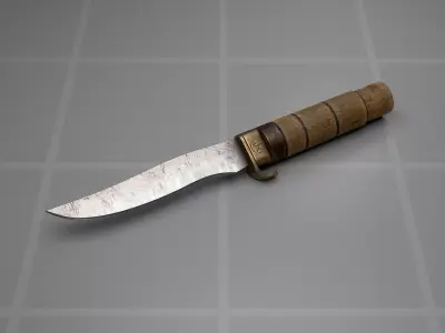 Used Soviet Knife Low-poly 3D model
