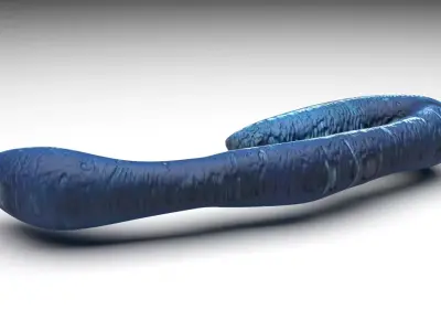 Blue Earthworm 3D model