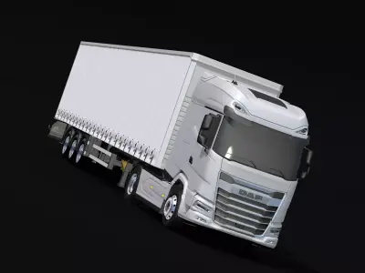 2021 DAF XG 480 Sider Trailer 3D model