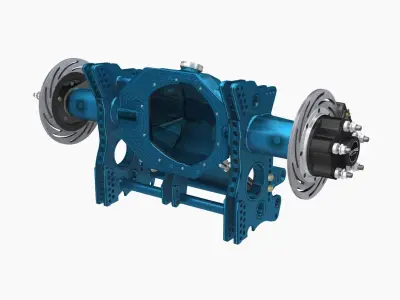 HCD Blue clear coat finish rear end Low-poly 3D model