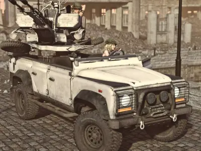 AA 2 Barrels Vehicle for DAZ3D 3D model