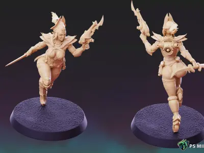 Dark Space Elves - Witches - Pose 1 3D print model