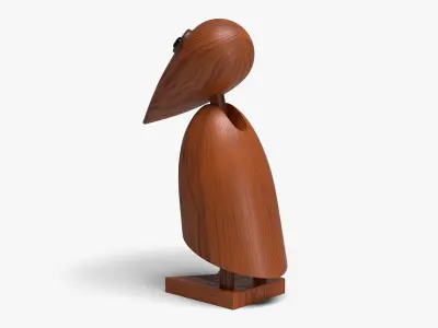 Wooden Karasu Low-poly 3D model