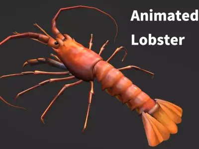 animated lobster Low-poly 3D model