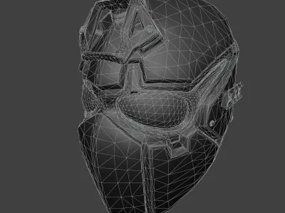 Devtac Ronin Ballistic Mask TACTICAL Low-poly 3D model