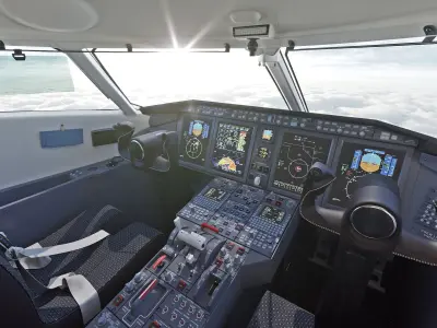 Airplane Bombardier Challenger 350 with interior 3D model