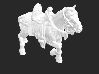 Horse with saddle 1 3D model