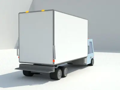 Low-Poly Box Truck Low-poly 3D model