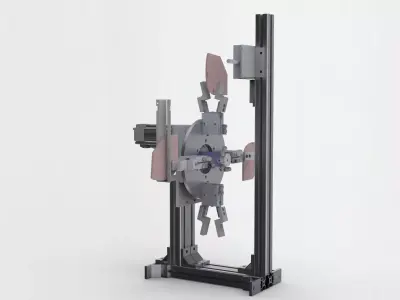 Rotating four-station detection system 3D model