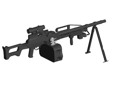 PKM machine gun 3D model
