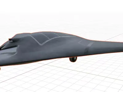 DRDO Ghatak - Indian Unmanned Strike Air Vehicle USAV Low-poly 3D model