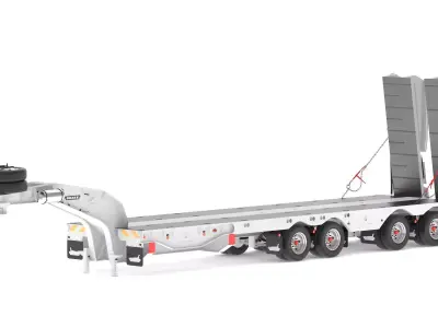 Drake 4x4 Low Loader Trailer Heavy-Duty Haulage 3D model