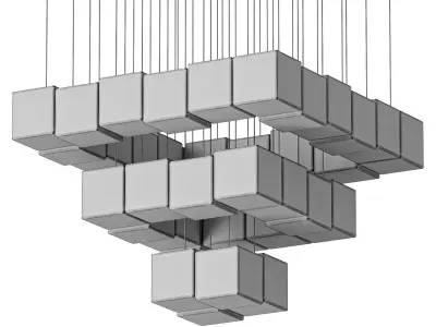 Alabaster Cube Box Chandelier Free 3D model