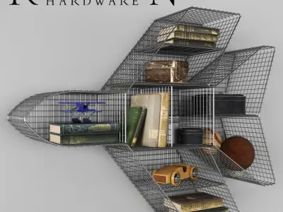 RH SHELF JET ZINC 3D model