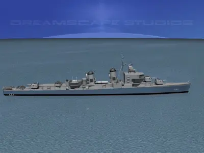 Sumner Class Destroyer DD695 USS Cooper 3D model