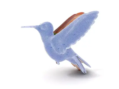 Iridescent Hummingbird model pack Low-poly 3D model