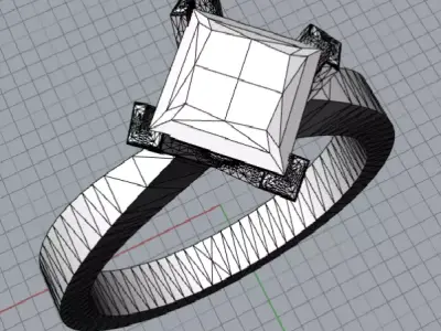 solitario cuadrado 3D model