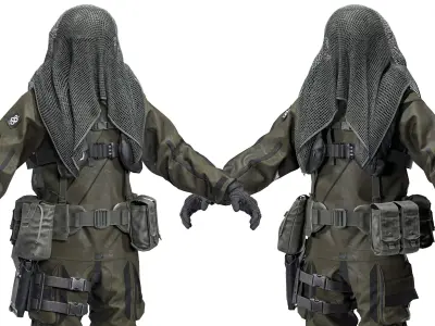 DANISH FROGMAN OPERATOR RIGGED CHARACTER Low-poly 3D model