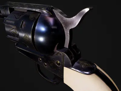 Lucky revolver Low-poly 3D model