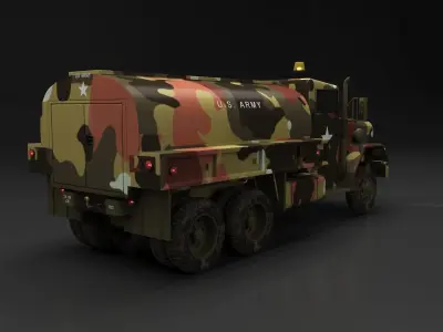M49 Fuel Servicing Truck - M49 Fuel Truck with soldier map  3D model